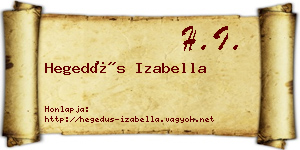 Hegedűs Izabella névjegykártya